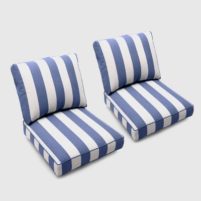 Bar Harbor 2pk Cabana Stripe Loveseat Cushions Navy - Threshold™