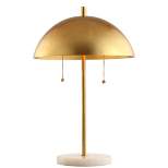 20.7" Metal Dome Table Lamp with Marble Base (Includes LED Light Bulb) Gold/White - Jonathan Y