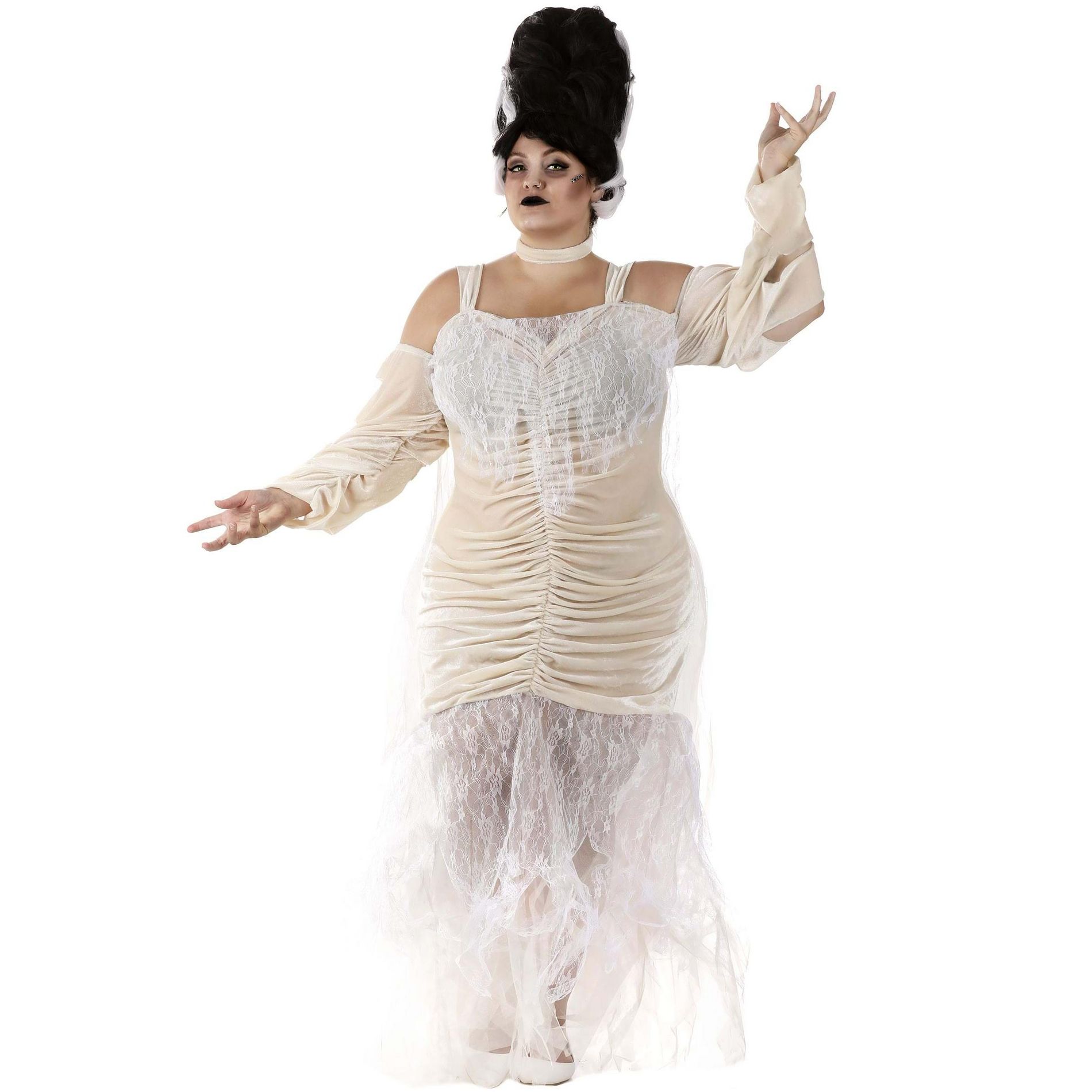 HalloweenCostumes.com 4X  Women  Plus Size Bride of Frankenstein Costume, White