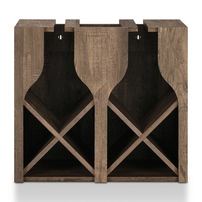 Ralswel Wall Mount Wine Rack Reclaimed Oak - miBasics