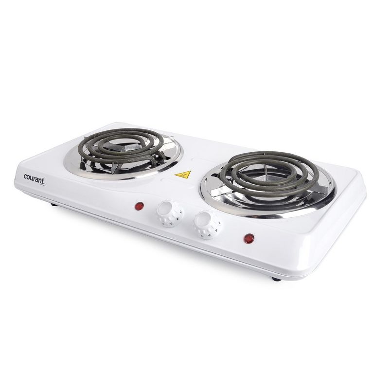 Courant 1700 Watts Electric Double Burner, White, 4 of 5