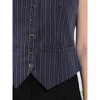 Hobemty Women's Striped Sleeveless Button Down V Neck Vintage Formal Vest - 4 of 4