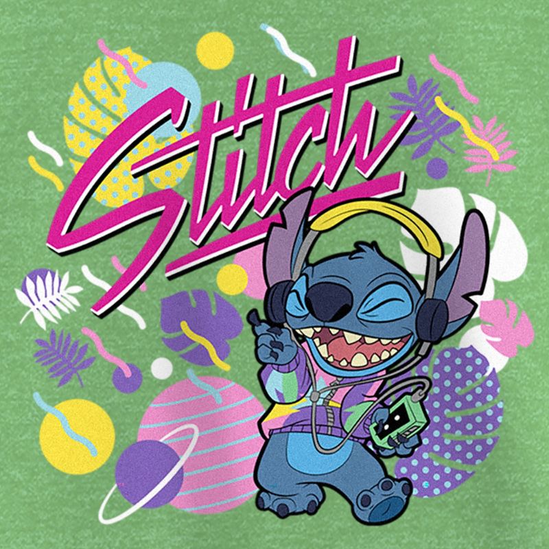 Girl's Lilo & Stitch Colorful Retro Stitch T-Shirt, 2 of 5