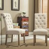 FONTOI 2PCS Upholstered Dining Chair, Armless Dining Stools with Curved Back for Living Room Kitchen, Beige, 18"*26"* 39" - 3 of 4