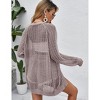 Women Crochet Lightweight Cardigan Cover Up Open Front Long Sleeve Summer Cardigans - 3 of 4