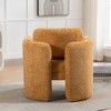 Zen 21" W Modern Barrel Accent Chair Armchair,Curved Streamlined Silhouette Woven Velvet fabric Armchair,Upholstered Barrel Chairs-Maison Boucle - 4 of 4