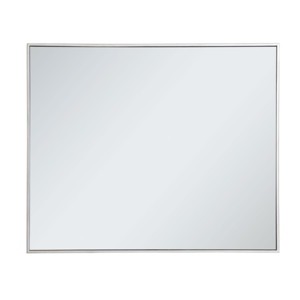 Elegant Lighting Rectangle Mirror 30 Inch with Silver Metal Frame – Functional and Stylish Wall Accent - 1 of 4