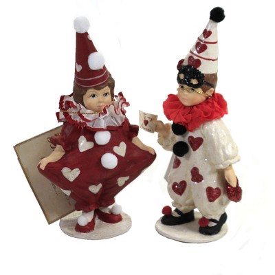 Valentine's Day 6.0" Valentine Clown Boy And Girl Love Hearts Bethany Lowe Designs, Inc.  -  Decorative Figurines