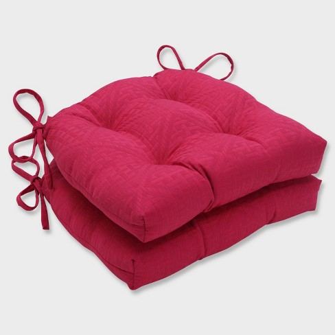 2pk Paragon Raspberry Reversible Chair Pads Pink Pillow Perfect
