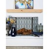 Contemporary Metal Geometric Fireplace Screen Black - Olivia & May: Iron Mesh, No Assembly Required - 2 of 4