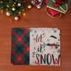 Unique Bargains Christmas Place Mats Plaid Linen Red Green Beige White 13"x17.7" 2 Pcs - 2 of 4