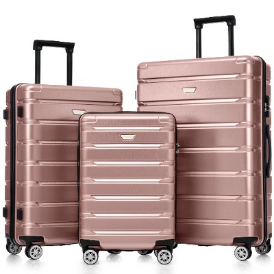 Lyngins 3-Piece Hardside Luggage Set – 20" Carry on Luggage, 24" & 28" Spinner Suitcases, Premium ABS+PC Material, 360° Wheels, Telescopic Handle