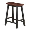 Tangkula Set of 2 Bar Stools 24"H Saddle Seat Pub Chair Home Kitchen Dining Room Brown - 3 of 4