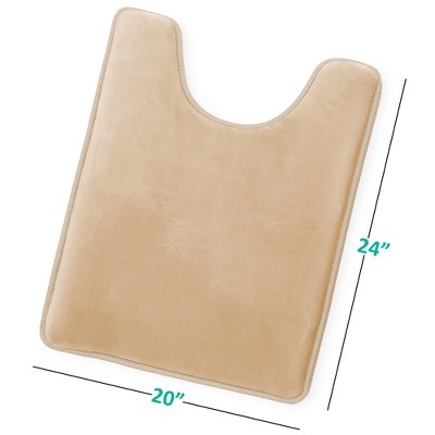 Ultra Soft Beige Memory Foam Contour Bath Rug, 20x24