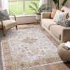 Washable Area Rug for Bedroom Vintage Low Pile Carpet Non-Slip Stain-Resistant No-Shedding Distressed Orange Dining Rugs - 3 of 4