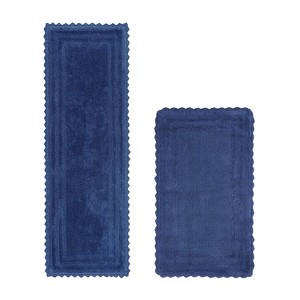 Lilly Crochet Collection 100% Cotton Tufted Reversible 2-Piece Bath Rug Set – Super Absorbent, Machine Washable Bathroom Mats with Crochet Pattern - 1 of 4
