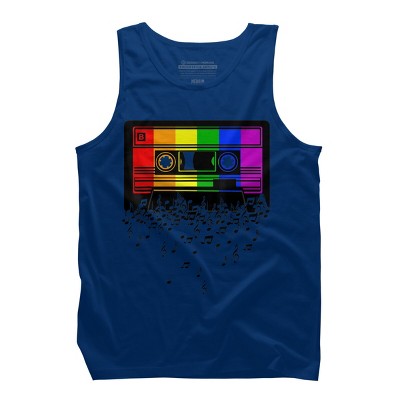 Adult Design By Humans Pride Rainbow Flag Music Note Cassette By Avocato Tank Top