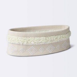Tufted Fabric Medium Oval Storage Basket - Khaki and Cream - Cloud Island™ - 1 of 4