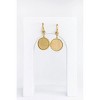 Slickblue Women's Drop Earrings, Solid Wood Disc with Plated Detail, Chic Look, C Hoop Closure, 2", Color Option - 3 of 3