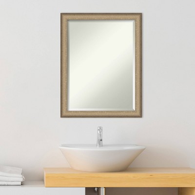Elegant Brushed Bronze Rectangular Vanity Wall Mirror 21" x 27"