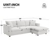 SKRAN Modern Sectional Sofa，101*66"L-shapedwith Polyester Fabric Couch Set Movable Ottoman for Living Room, Apartment(White) - 3 of 4