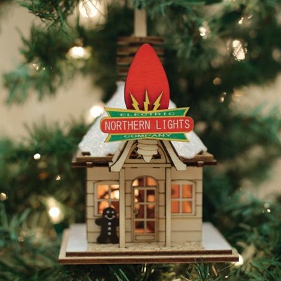 Northern Lights Electric Company Wood Christmas Ornament