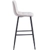Set of 2 Metal and Beige Fabric Bar Stools, Modern Design Style ,Upholstery , Dining Room - 4 of 4