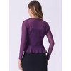 INSPIRE CHIC Women's Long Sleeves Self Tie Ruffle Mesh Casual Bolero Cardigan - 3 of 4