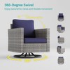 Sonkuki 2-Piece Patio Chair Set Brown Rattan Swivel Rocking Chair Set, Outdoor Furniture PE Wicker Set - 4 of 4