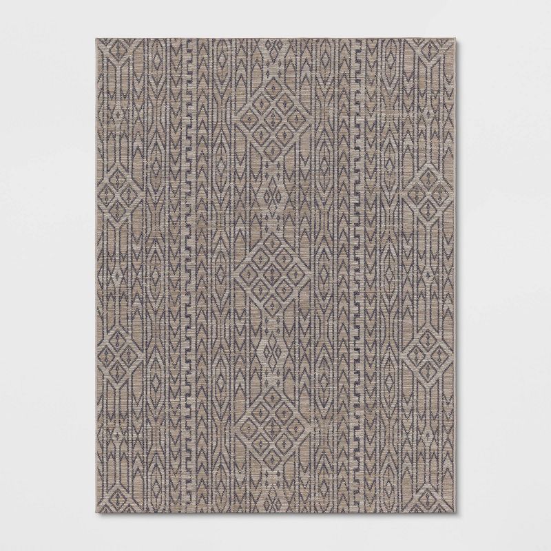Outlined Geo Pattern Outdoor Rug Neutral - Threshold™, 1 of 6