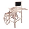 Alpine Corporation Small Novelty Wooden Cart Plant Stand with Chalkboard: 2-Tier, Antique Style Display - 4 of 4