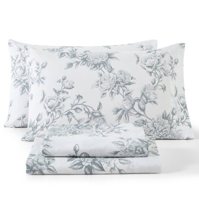 HLC.ME Floral Bed Sheets - Bed Sheet Set - Wrinkle Resistant & Ultra Soft - Fits Mattresses up to 15 Inches Deep