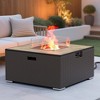 BDELITE Outdoor Fire Pit Table with 40,000 BTU, Propane Fire Pit with WindShield, Glass Stones, Rain Cover-35*35*10 Inch - 2 of 4