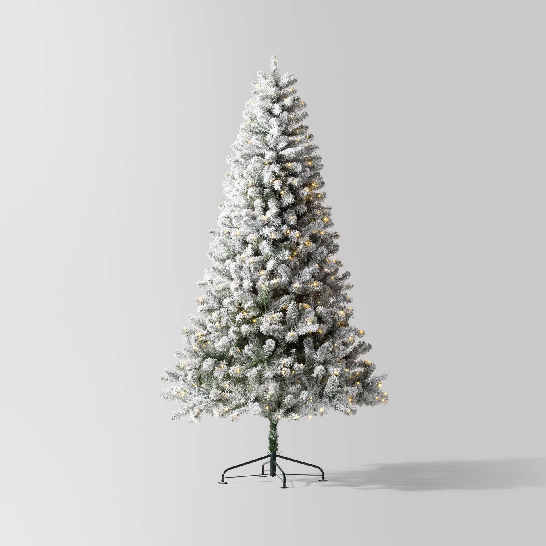7.5' Pre-Lit Flocked Full Alberta Spruce Artficial Christmas Tree with Warm White LED Lights - Wondershop™