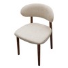 Sapphtopaz Modern Dining Chairs with Curved Back Cotton-Linen Upholstered Kitchen Chair with Wood Legs Armless Chair for Dining Room - 4 of 4