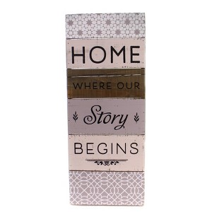 Demdaco 22.0 Inch Home Is Where Our Story Begins Everyday Wall Art Decor , Multi Seasonal Decor Wall Art Plaque (1PC) - 1 of 2