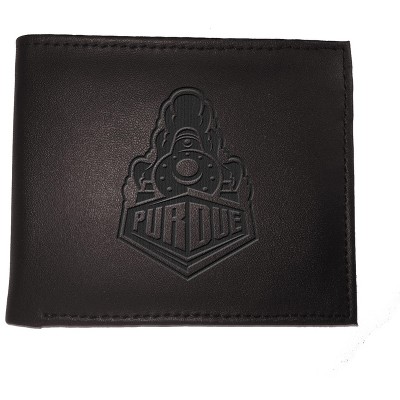 Evergreen NCAA Purdue Boilermakers Black Leather Bifold Wallet Officially Licensed with Gift Box