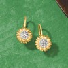 Ross-Simons 0.40 ct. t.w. White Topaz Sunflower Drop Earrings in 18kt Gold Over Sterling - 4 of 4