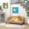 PawHut Pearl Design Pet Sofa for Medium and Large Sized Dogs, Pet Bed with Cushion and Solid Wood Legs, Coffee - 2 of 4