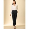 INSPIRE CHIC Women's Vintage Tartan Plaid Elastic Waist Straight Long Trousers - 2 of 4