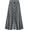 Collections Etc Bias Stripe Faux Button Front Full Knit Skirt - 3 of 4