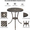 Round Patio Bistro Table 24 Inch, Cast Aluminum Outdoor Cafe Table with 2Inch Umbrella Hole, Metal Side Table for Porch,Backyard,Garden，Brown - 4 of 4