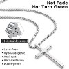 Turandoss Silver Cross Necklace for Men Boys, Stainless Steel Cross Pendant Necklaces, Birthday Gifts for Men, Father, Boyfriend, Boys Fashion Stuff - 3 of 4