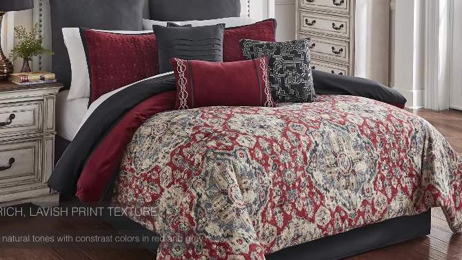 Riverbrook Home Sadler Comforter & Sham Set Red/Gray, 2 of 11, play video