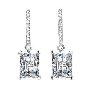 Liora Dangle Earrings for Women Emerald Cut Cubic Zirconia Hook Ginger Lyne Collection - 1 of 4