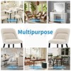 Modern Dining Chairs Set of 2, Upholstered Linen Fabric Chairs with Wood Legs for Kitchen and Dining Room - 2 of 4