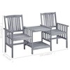 vidaXL Solid Acacia Wood Patio Chairs with Tea Table and Cushions - Bistro Set for Garden and Patio - 4 of 4