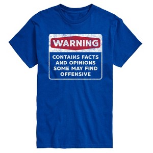 Men's - Instant Message - Warning Contains Facts And Opinions Short Sleeve Graphic T-Shirt - 1 of 4