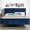 Omax Decor,Julia Wood and Fabric Upholstered Queen Platform Bed - 4 of 4