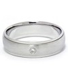 Pompeii3 Mens Bezel Diamond Solitaire 14K White Gold Wedding Ring Band - 4 of 4